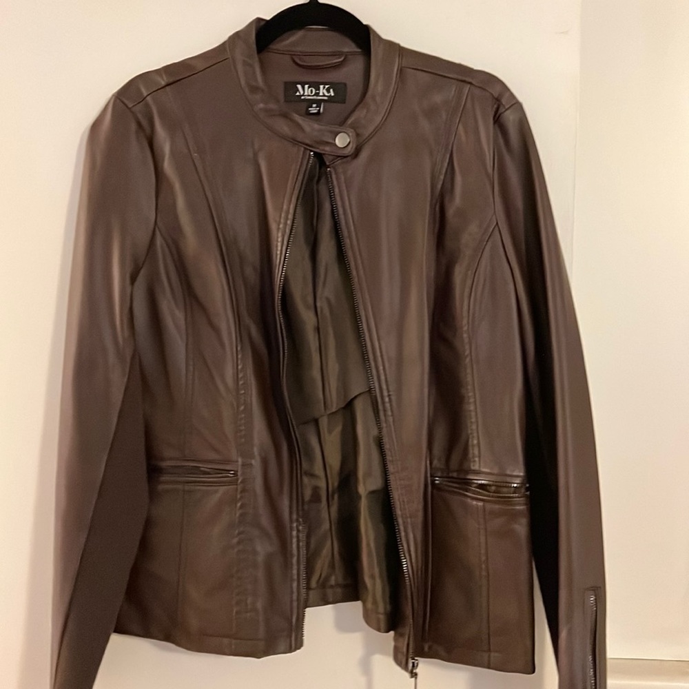 Faux Chocolate leather jacket